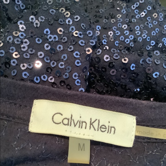 Calvin Klein Navy Sequin Tee in M - Picture 8 of 9